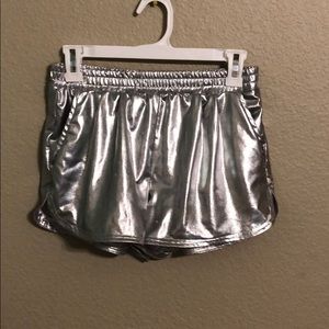 Metallic Silver Shorts
